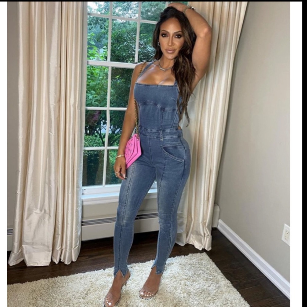 Maniere De Voir Denim Jumpsuit Size 4 - Picture 2 of 7